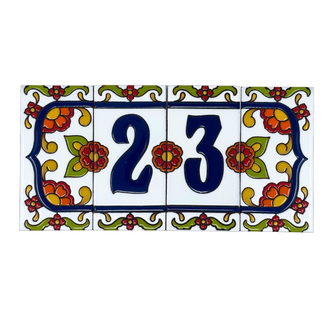 White Talavera Tile House Numbers