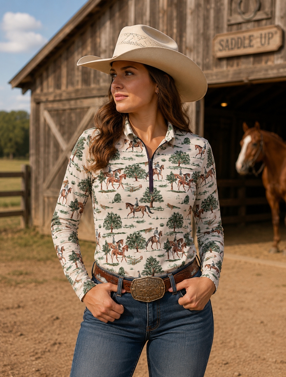 Countryside Canter Quarter-Zip Long Sleeve Arena Sun Shirt