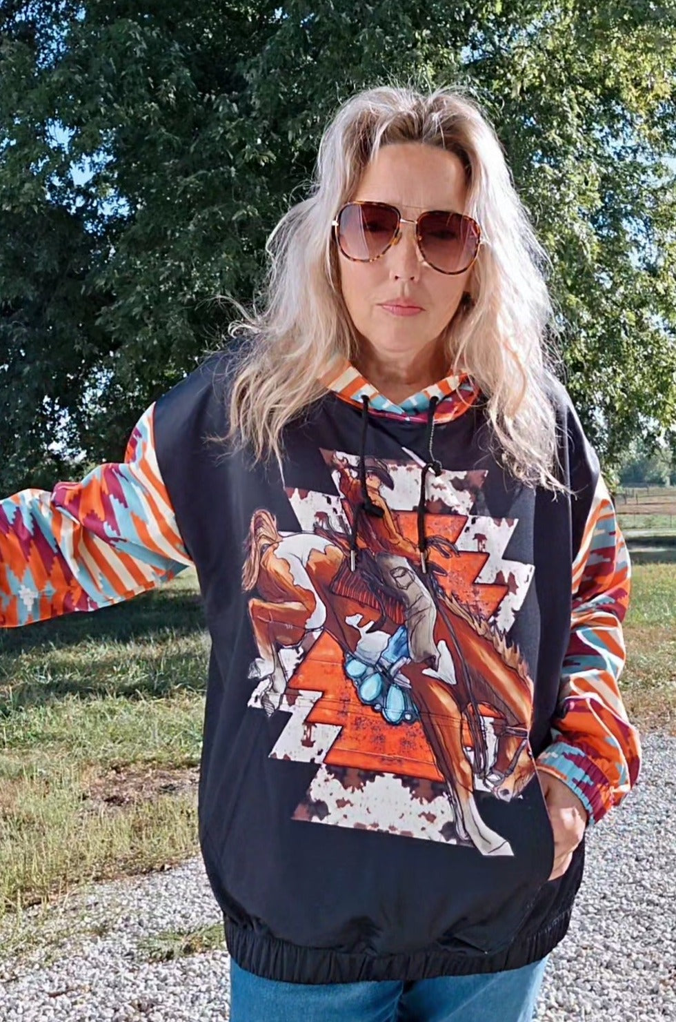 Aztec Rodeo Cowboy Unisex Hoodie