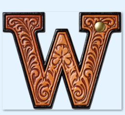 Monogrammed Initial Western Leather Look Saddle Longhorn Cowboy Cowgirl Kitchen Dish Towels Made in America