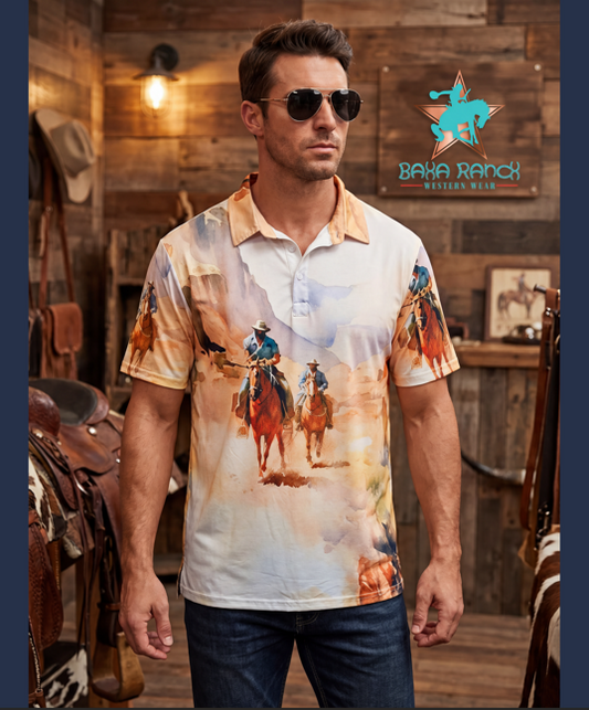 Baha Ranch Cowboy Legacy Men's Western Polo Shirt