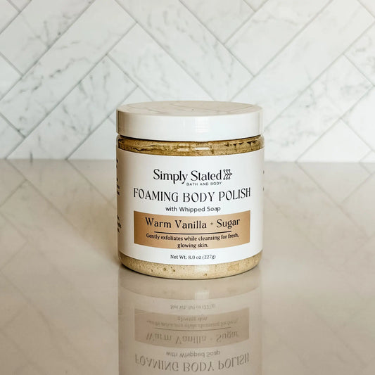 Simply Stated Warm Vanilla + Sugar Foaming Body Polish