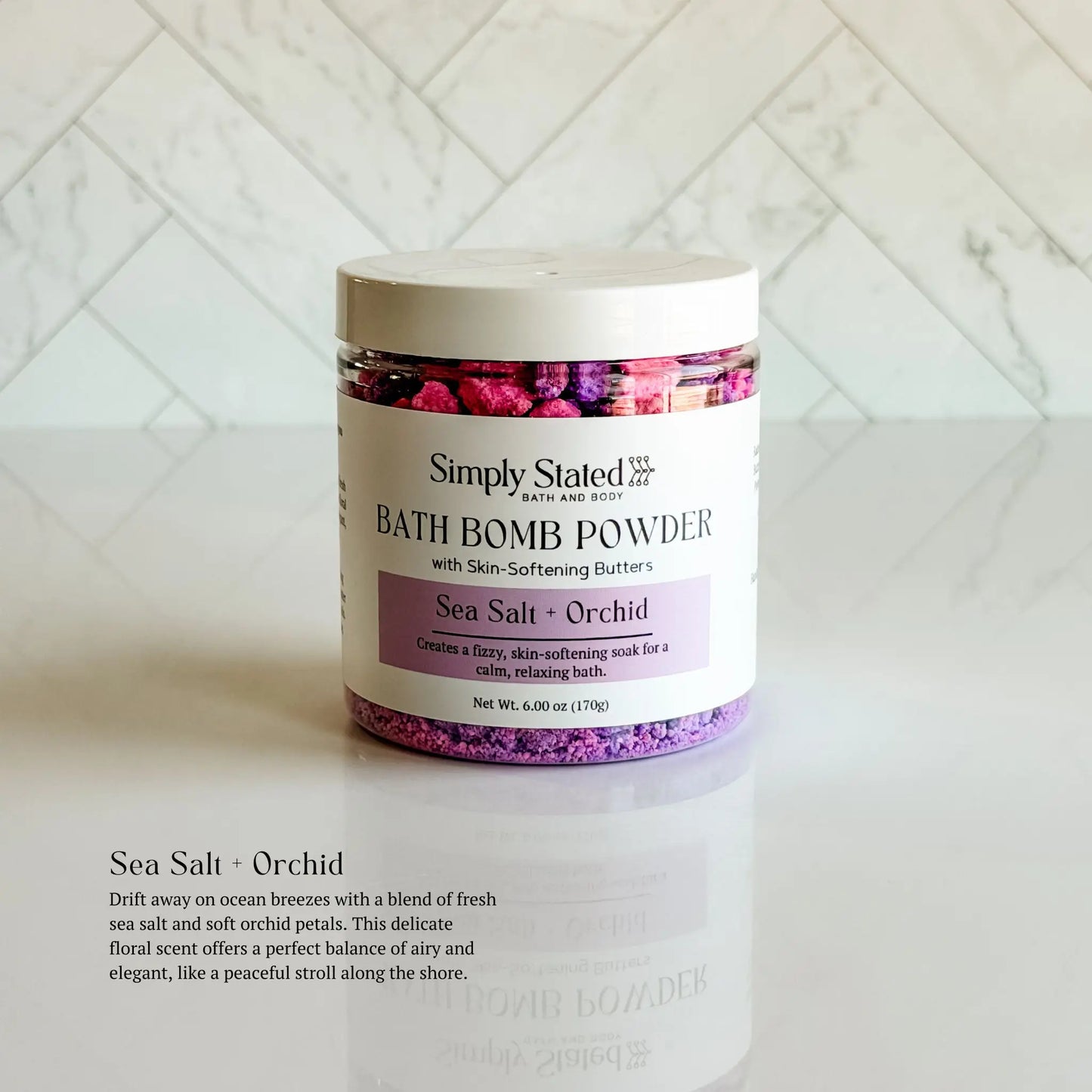 Simply Stated Sea Salt + Orchid Bath Bomb Powder