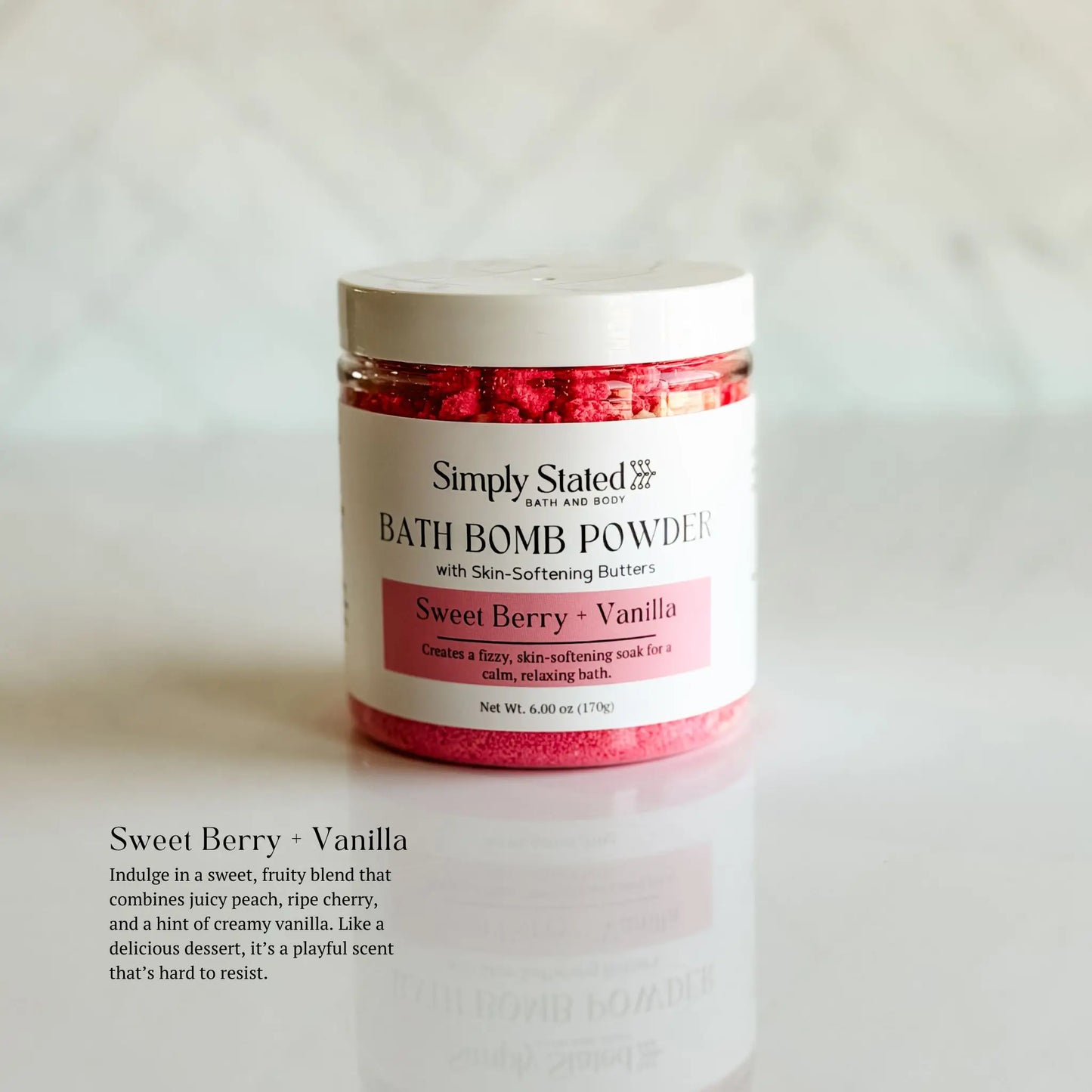 Simply Stated Sweet Berry + Vanilla Bath Bomb Powder