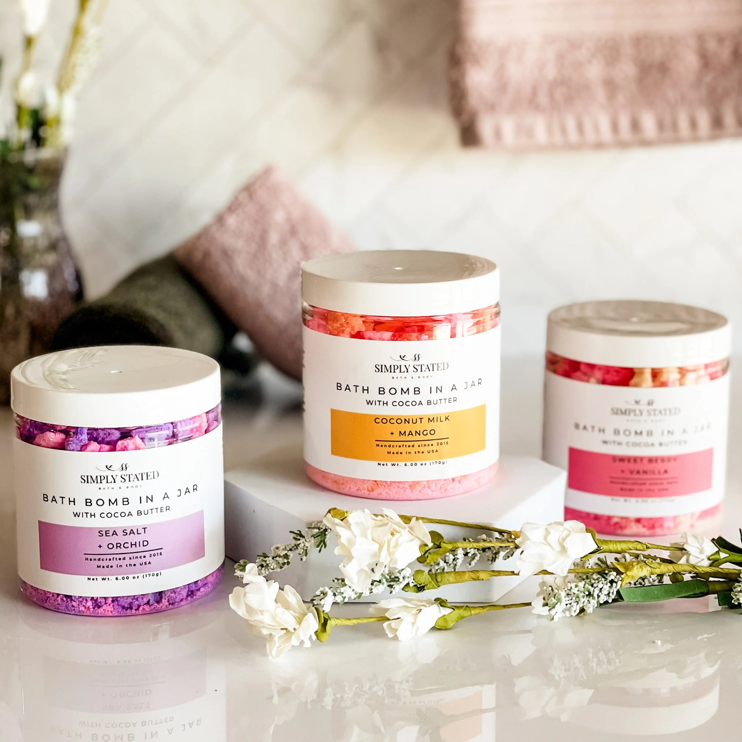 Simply Stated Sweet Berry + Vanilla Bath Bomb Powder