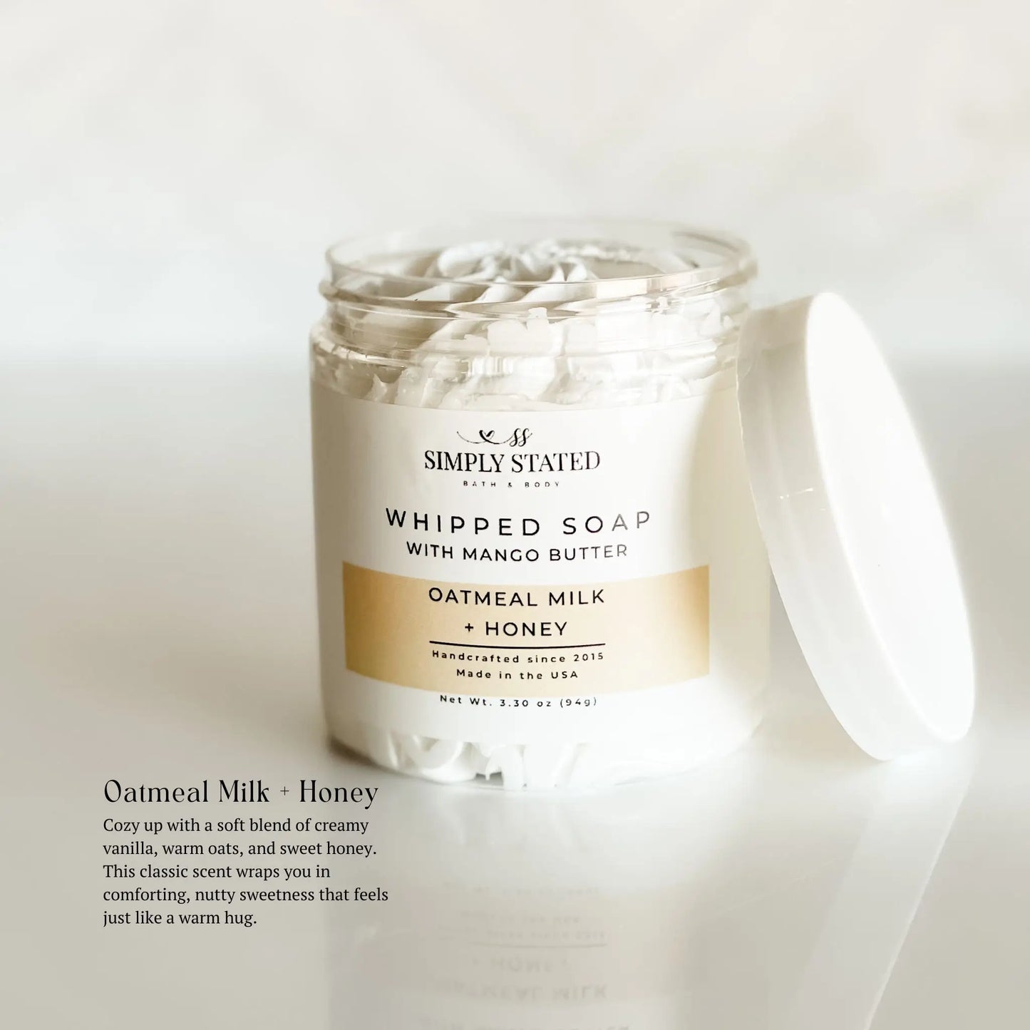 Simply Stated Oatmeal Milk + Honey Whipped Soap