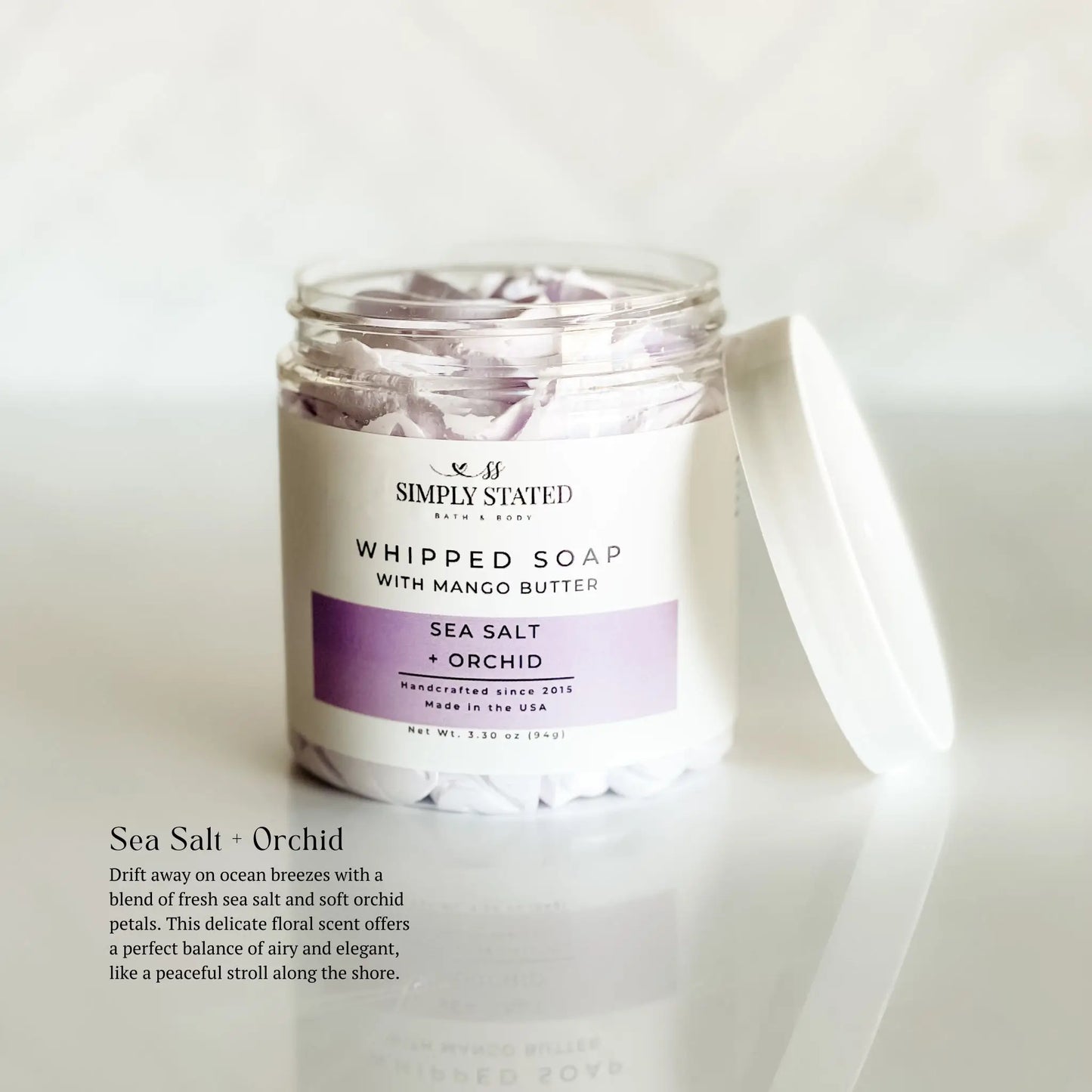 Simply Stated Sea Salt + Orchid Whipped Soap