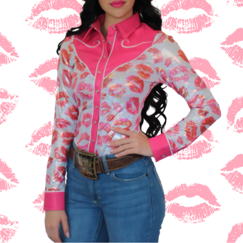 Girls Smooch & Spur Western Pearl Snap Rodeo Shirt