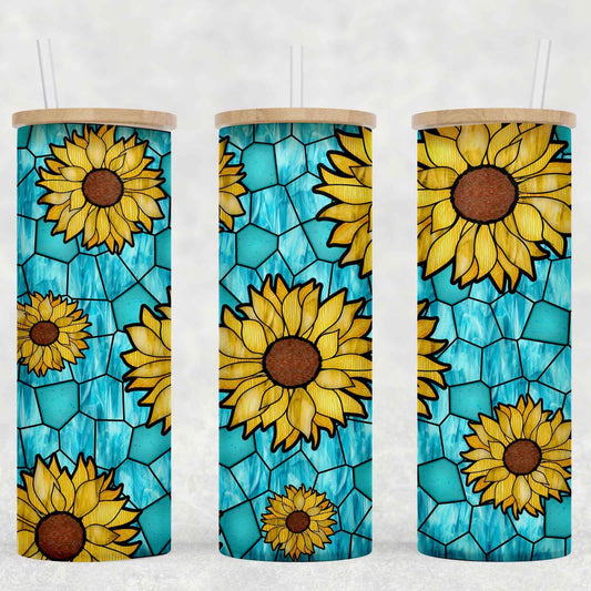 Sunflower Stain Glass Tumbler by Crafty Casey's