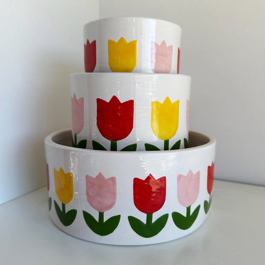 Tulip Fever Hand Poured Candle & Vase - choice of colors