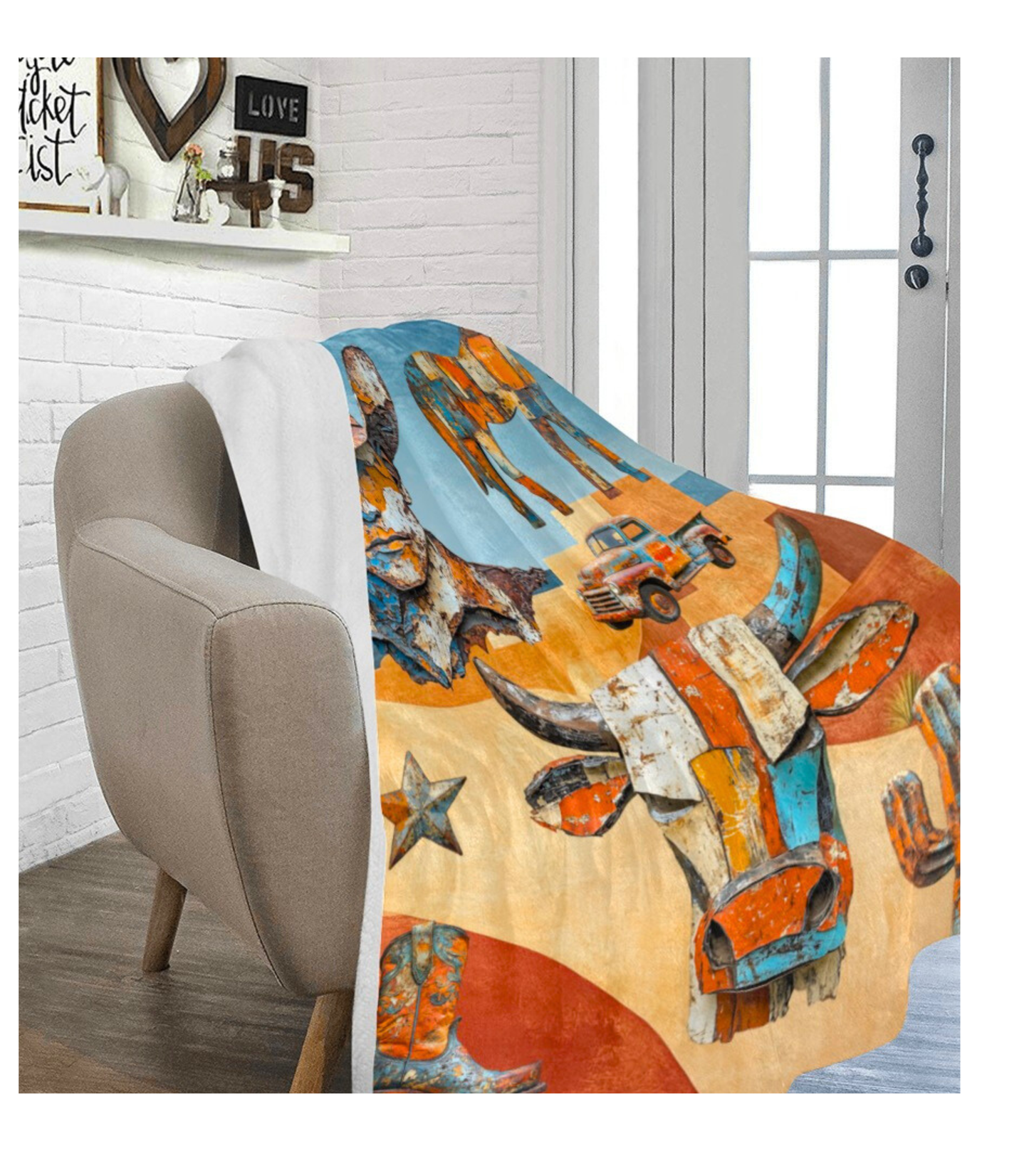 Western Ways Rustic Throw Blanket 60x80 Ultra-Soft Micro Fleece Made in America