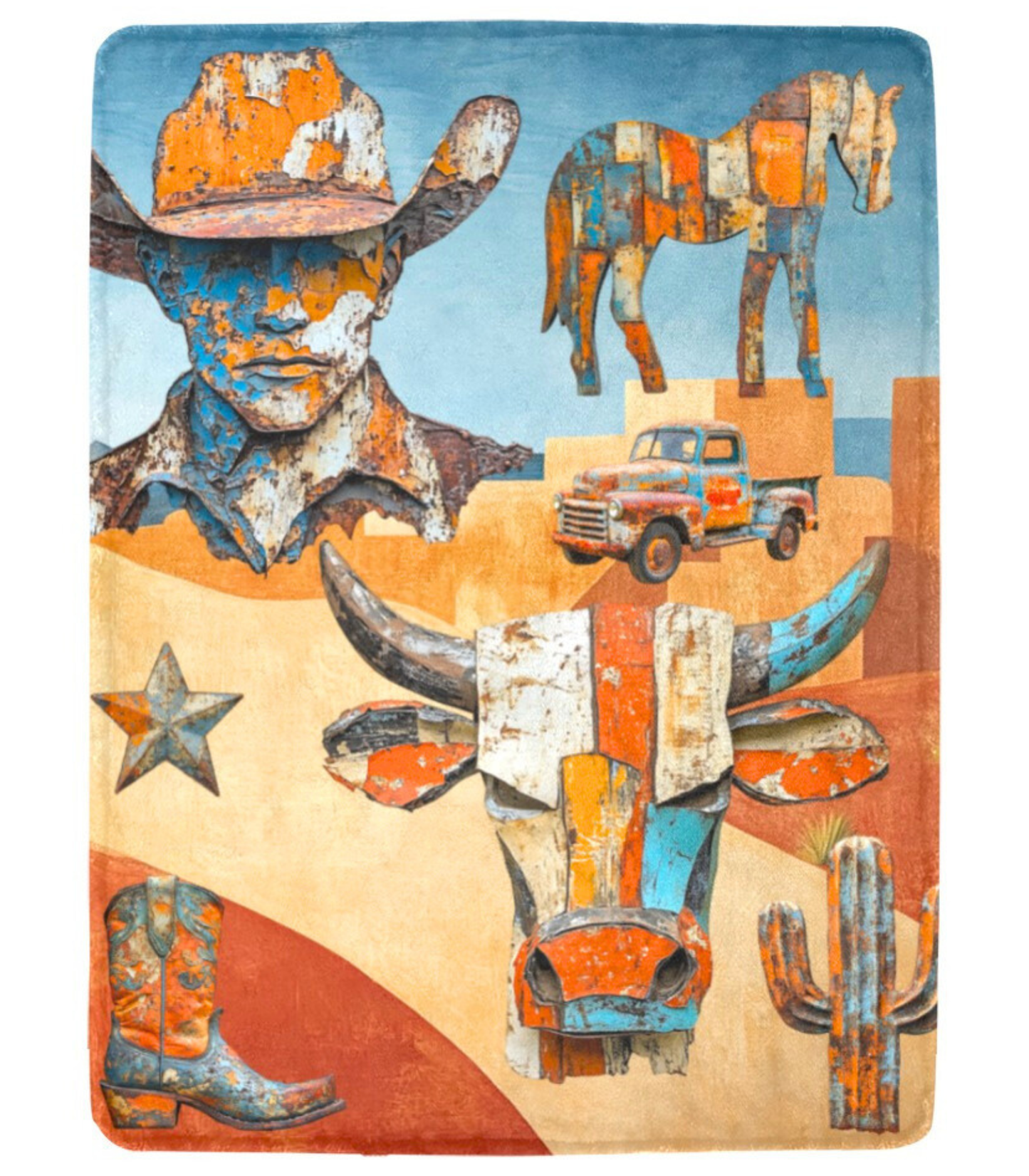 Western Ways Rustic Throw Blanket 60x80 Ultra-Soft Micro Fleece Made in America