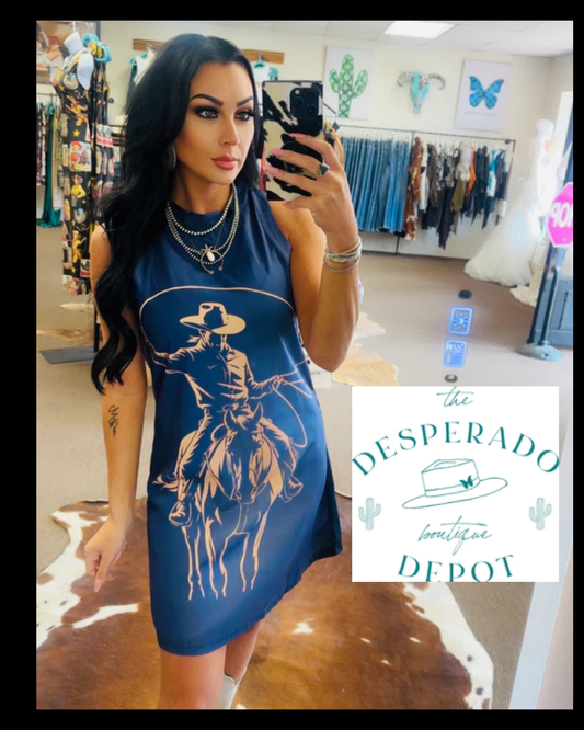 Baha Ranch Cowboy Days Mini Dress Ready to Ship