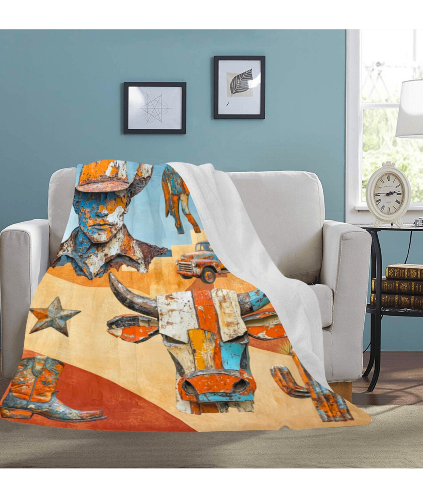 Western Ways Rustic Throw Blanket 60x80 Ultra-Soft Micro Fleece Made in America