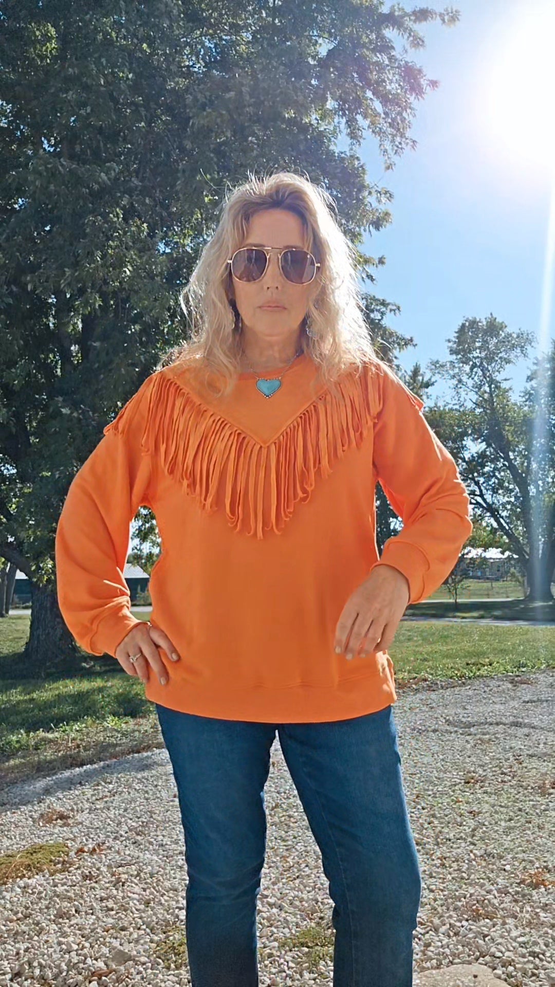 Something in the Orange Fringe Sweatshirt