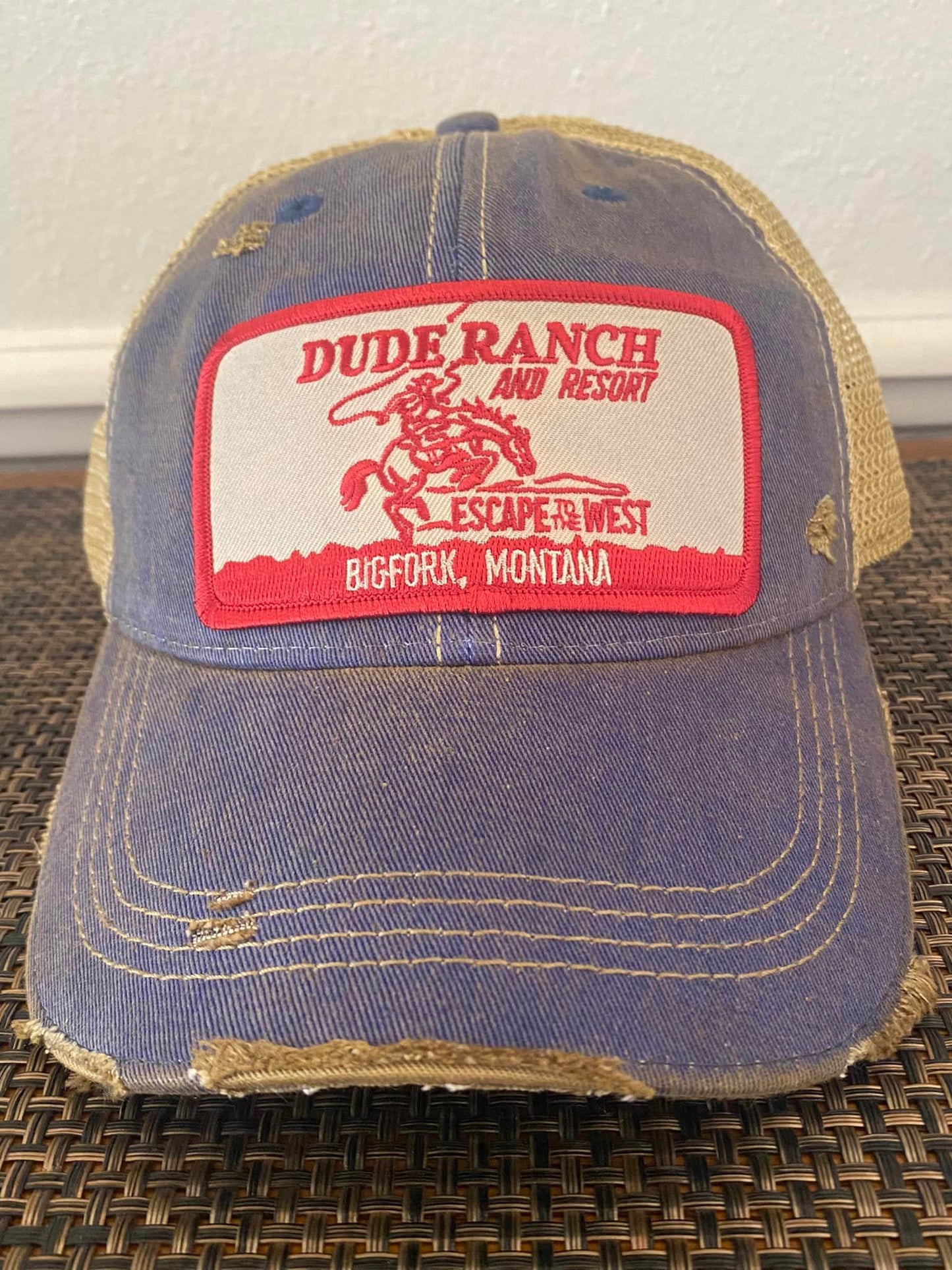 Dude Ranch Resort, Big Fork, Montana Cap Distressed Four Colors