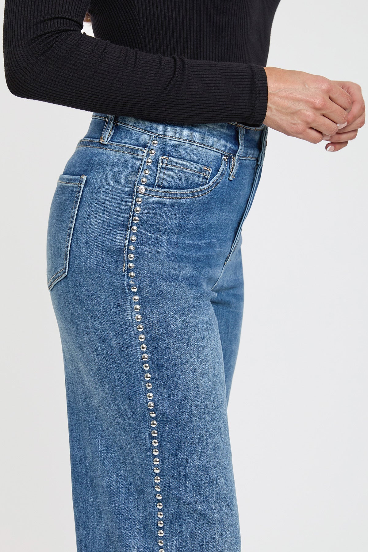 Women's Studded Wide Leg Jeans