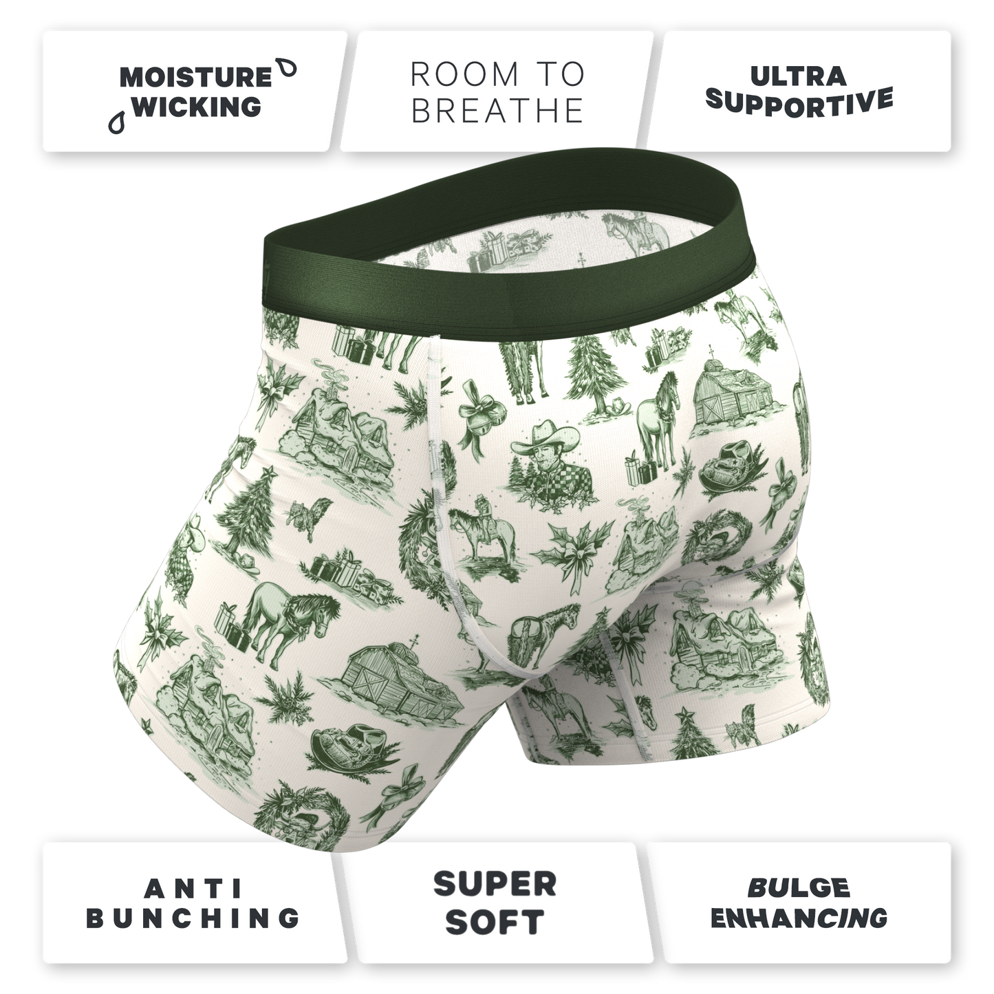 The Western Wonderland | Western Toile Ball Hammock® Pouch Underwear With Fly