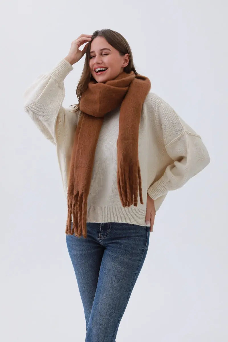 Classic Tassel Knit Scarf – Bestselling Winter Essential choice of colors