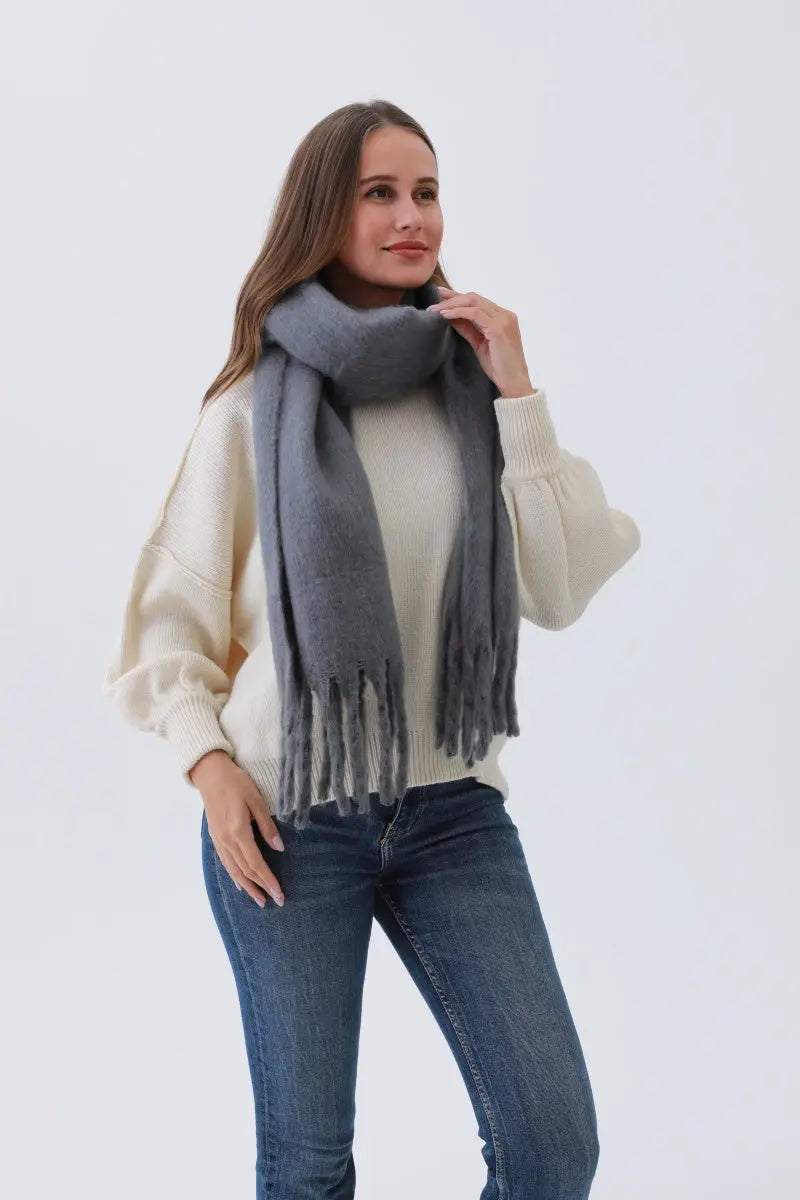 Classic Tassel Knit Scarf – Bestselling Winter Essential choice of colors