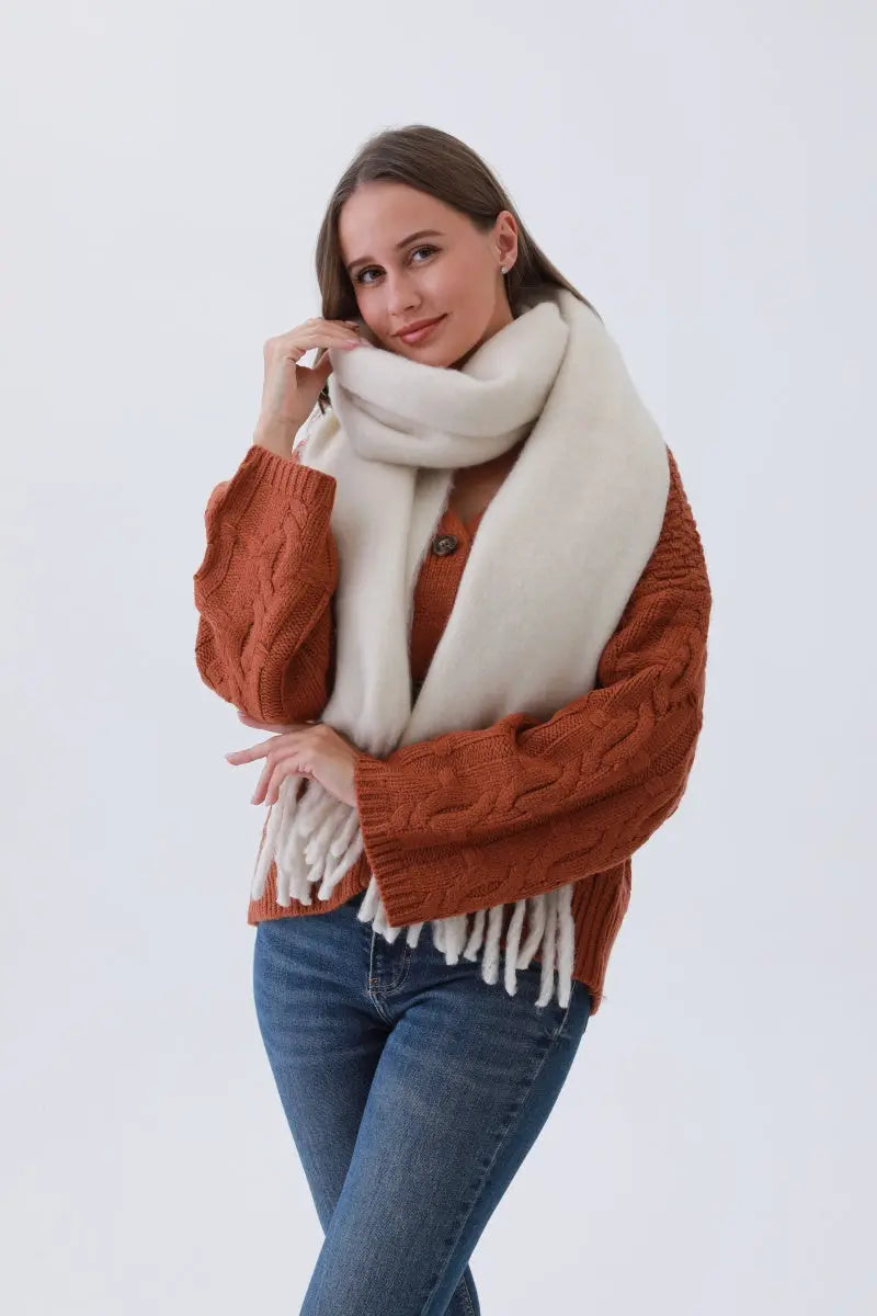 Classic Tassel Knit Scarf – Bestselling Winter Essential choice of colors