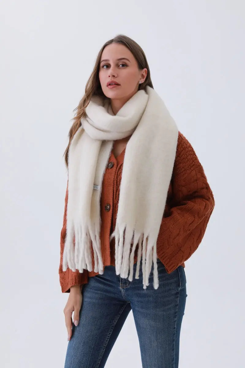 Classic Tassel Knit Scarf – Bestselling Winter Essential choice of colors
