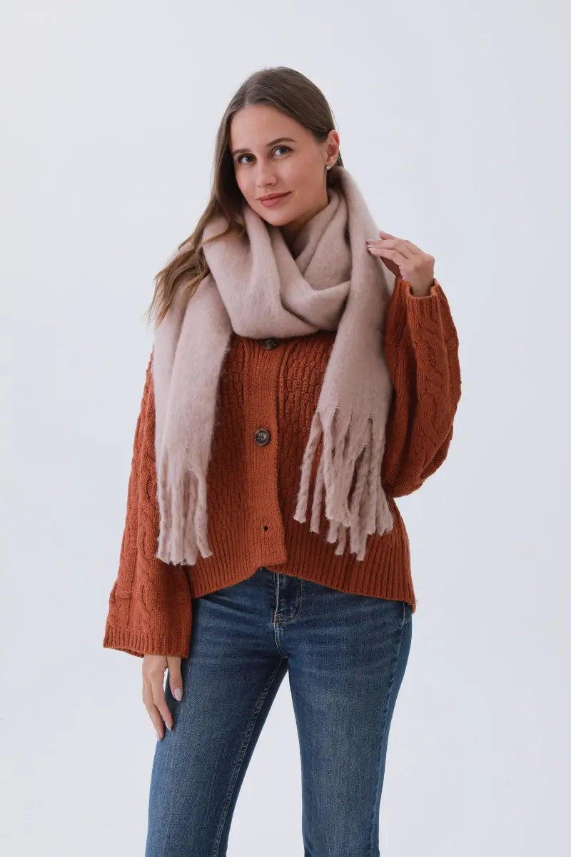 Classic Tassel Knit Scarf – Bestselling Winter Essential choice of colors