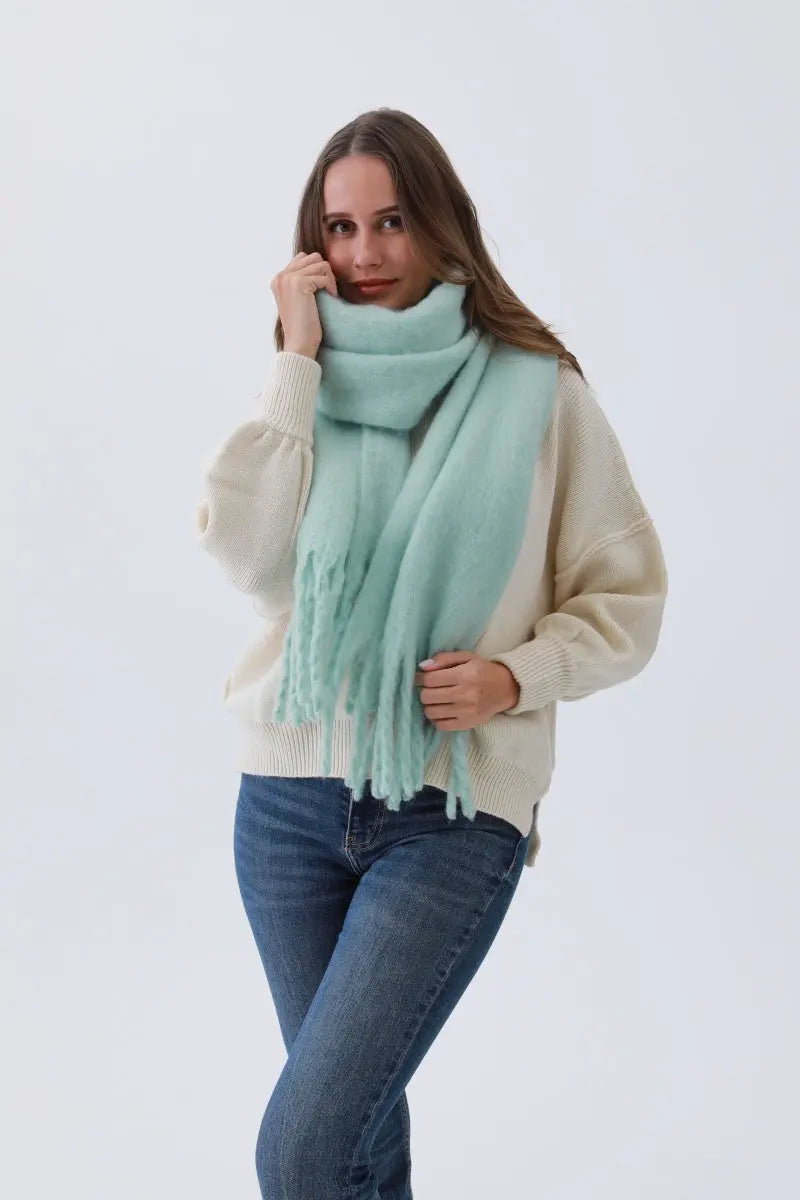 Classic Tassel Knit Scarf – Bestselling Winter Essential choice of colors