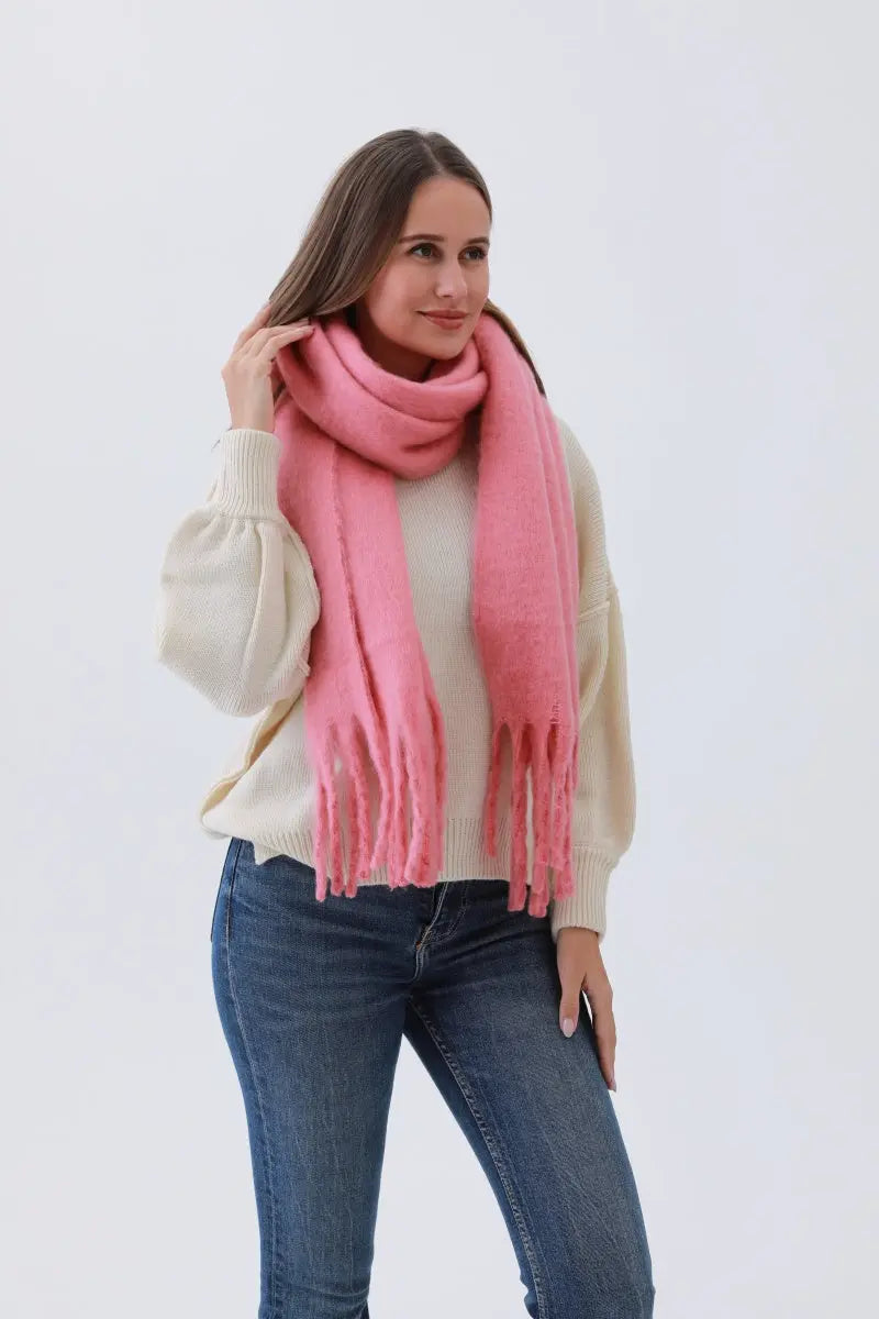 Classic Tassel Knit Scarf – Bestselling Winter Essential choice of colors