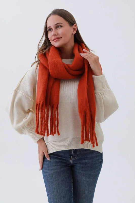 Classic Tassel Knit Scarf – Bestselling Winter Essential choice of colors