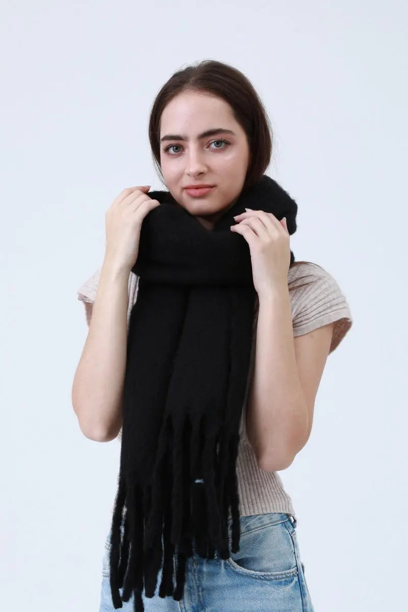 Classic Tassel Knit Scarf – Bestselling Winter Essential choice of colors