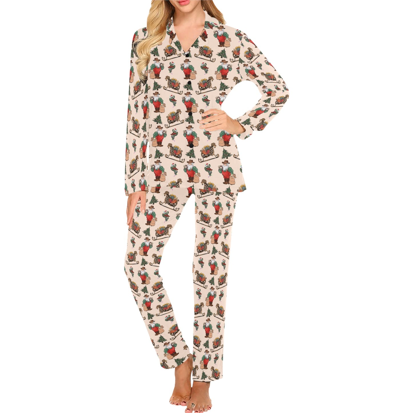 Santa's Sleigh Women's Western Pajamas