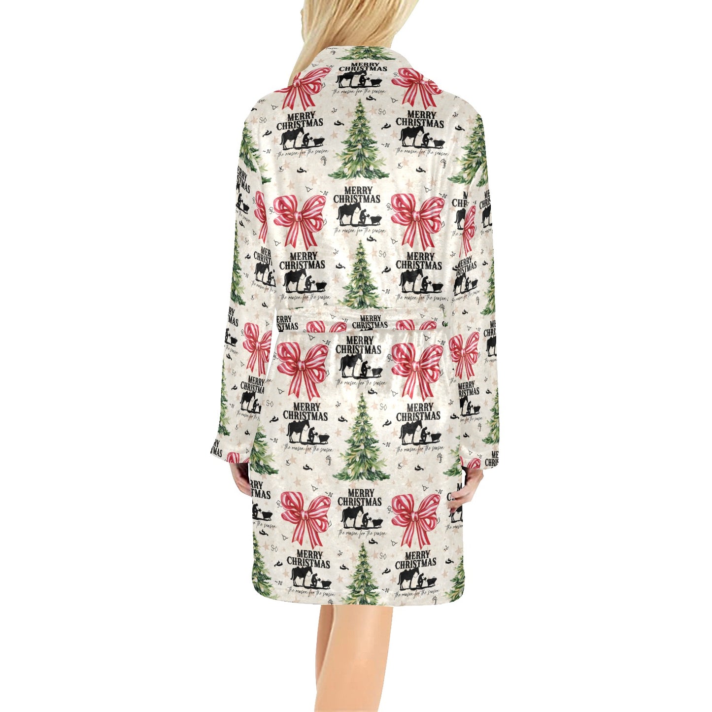 Praying Cowboy Christmas Fleece Robe