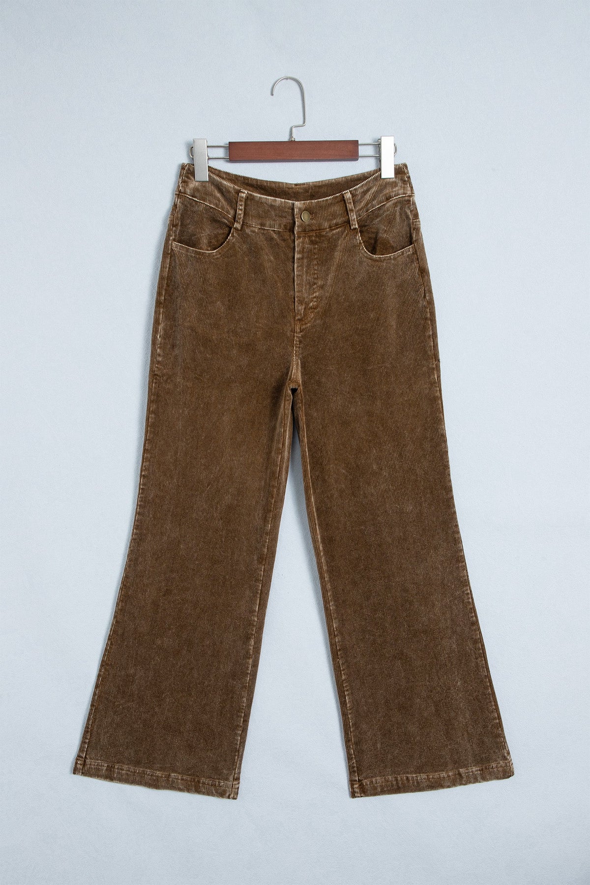 Solid Corduroy Mineral Washed Straight Leg Pants