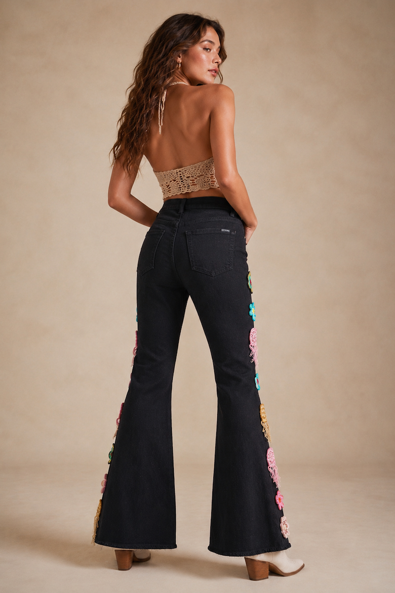 Desert Bloom Bell Bottom Jeans Made in America