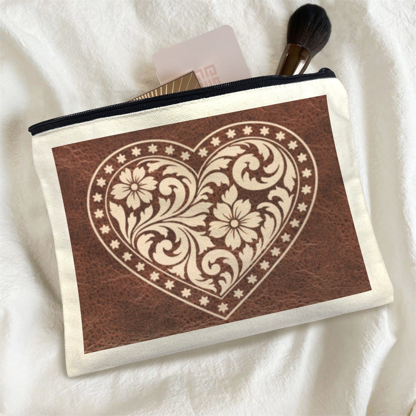 Tooled Heart pack of 5 bags Cosmetic Bag Made in America