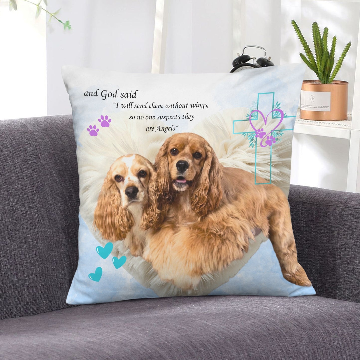 Baha Ranch Angel Pet Rainbow Bridge Custom Pillow Case Made in America