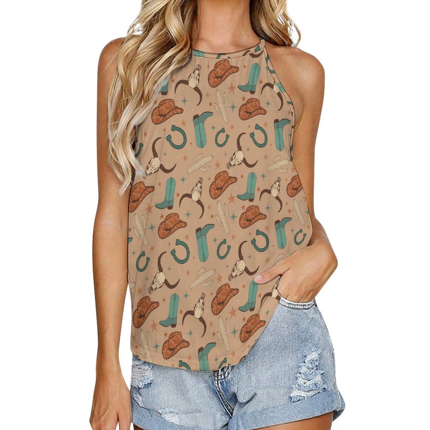 Cowboy Boots Print Tank