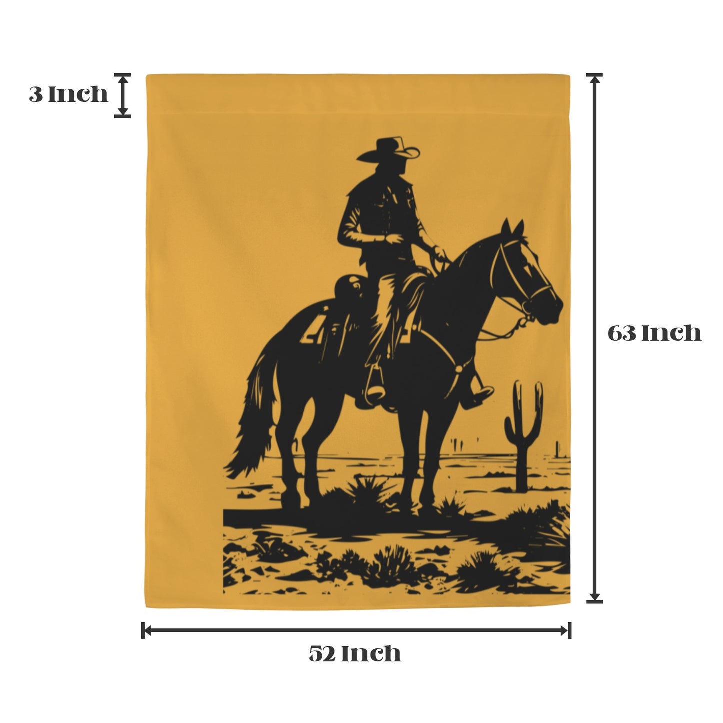 Desert Cowboy Window Curtain 52"x63" Made in America