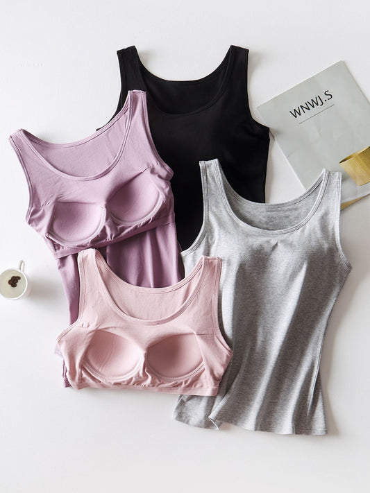 Round Neck Tank with Bra