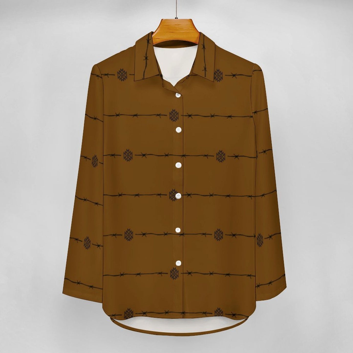 Baha Ranch Son of a Bitch Barbwire Long Sleeve Blouse