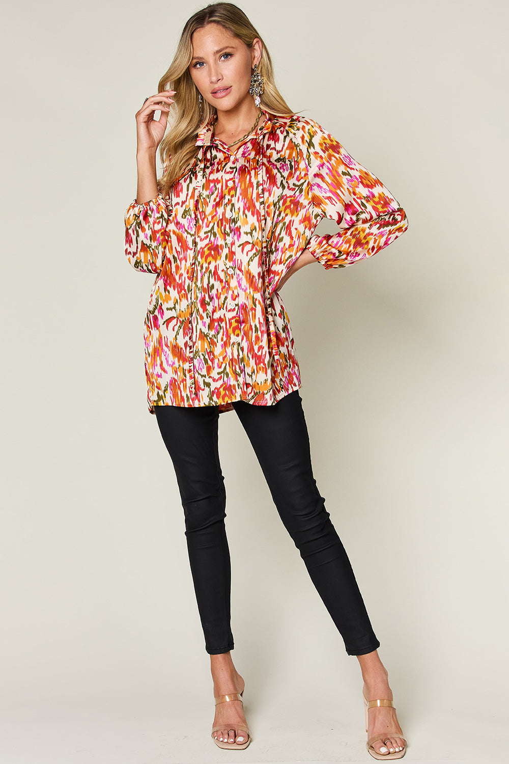 Fall Floral Button Up Long Sleeve Shirt choice of prints