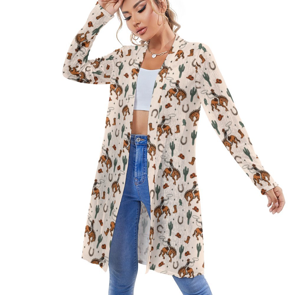 Rodeo Cowboy Print Cardigan