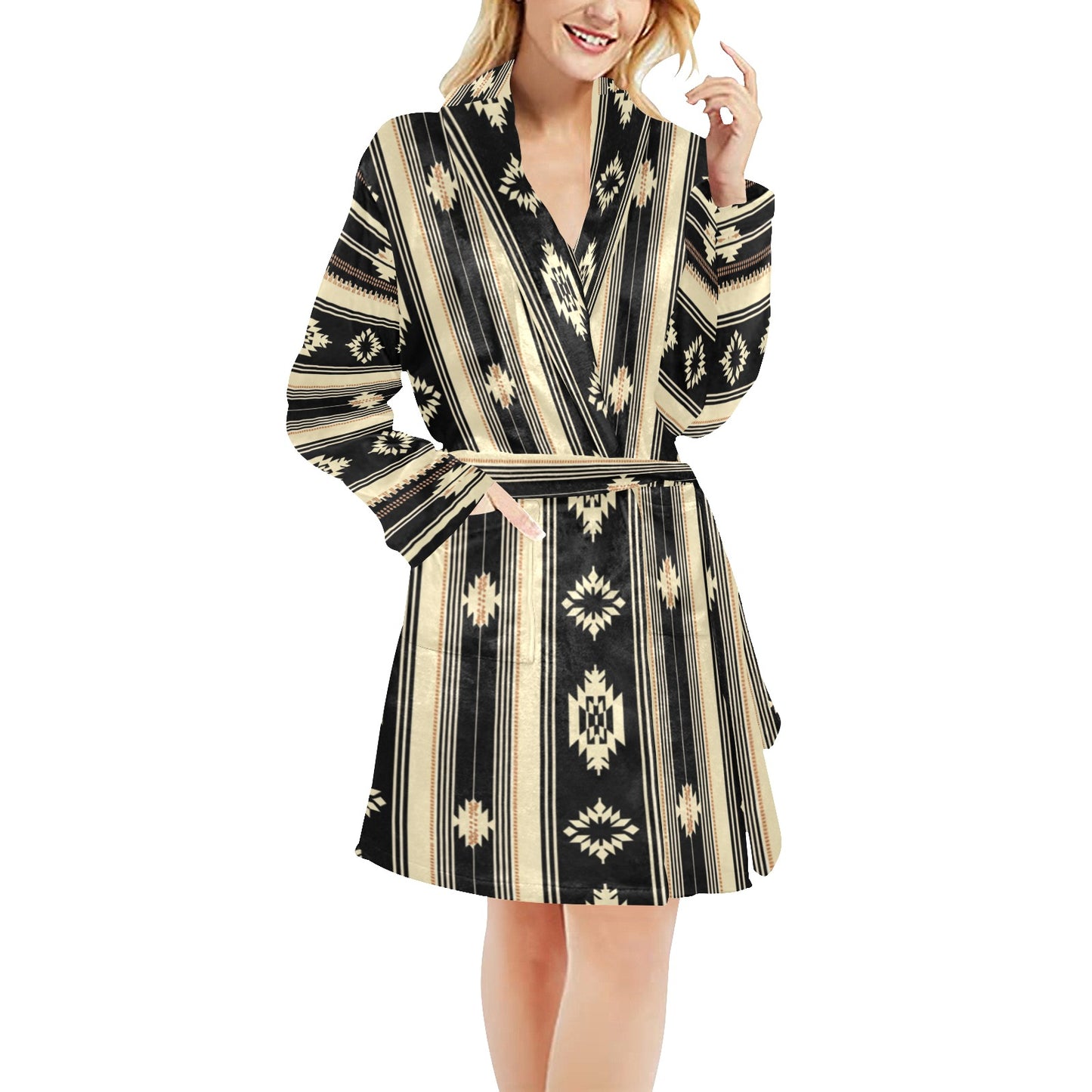 Colores de Mexico Santa Fe Aztec Western Cowgirl Fleece Robe