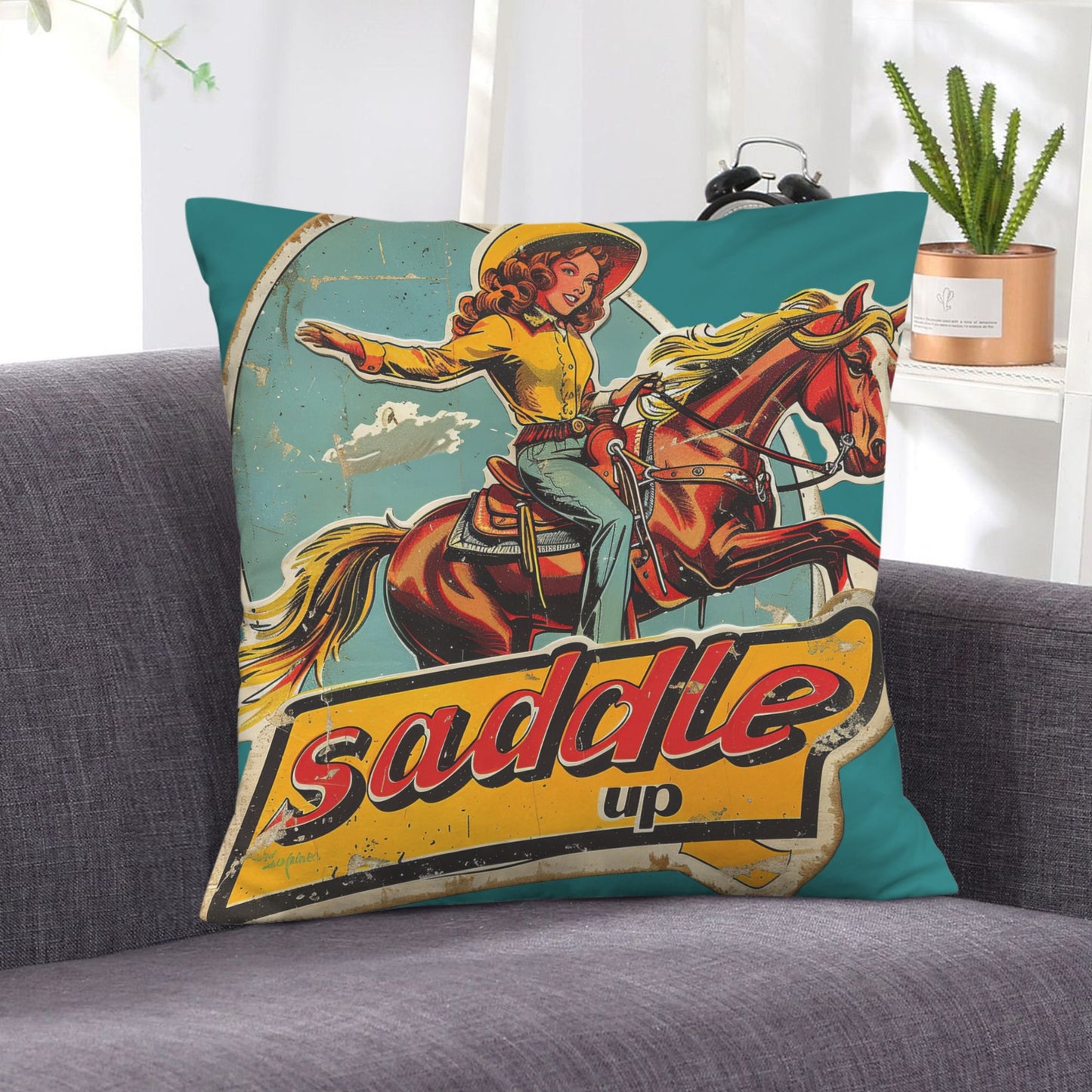 Baha Ranch Saddle Up Velvety Soft Pillow Case Made in America