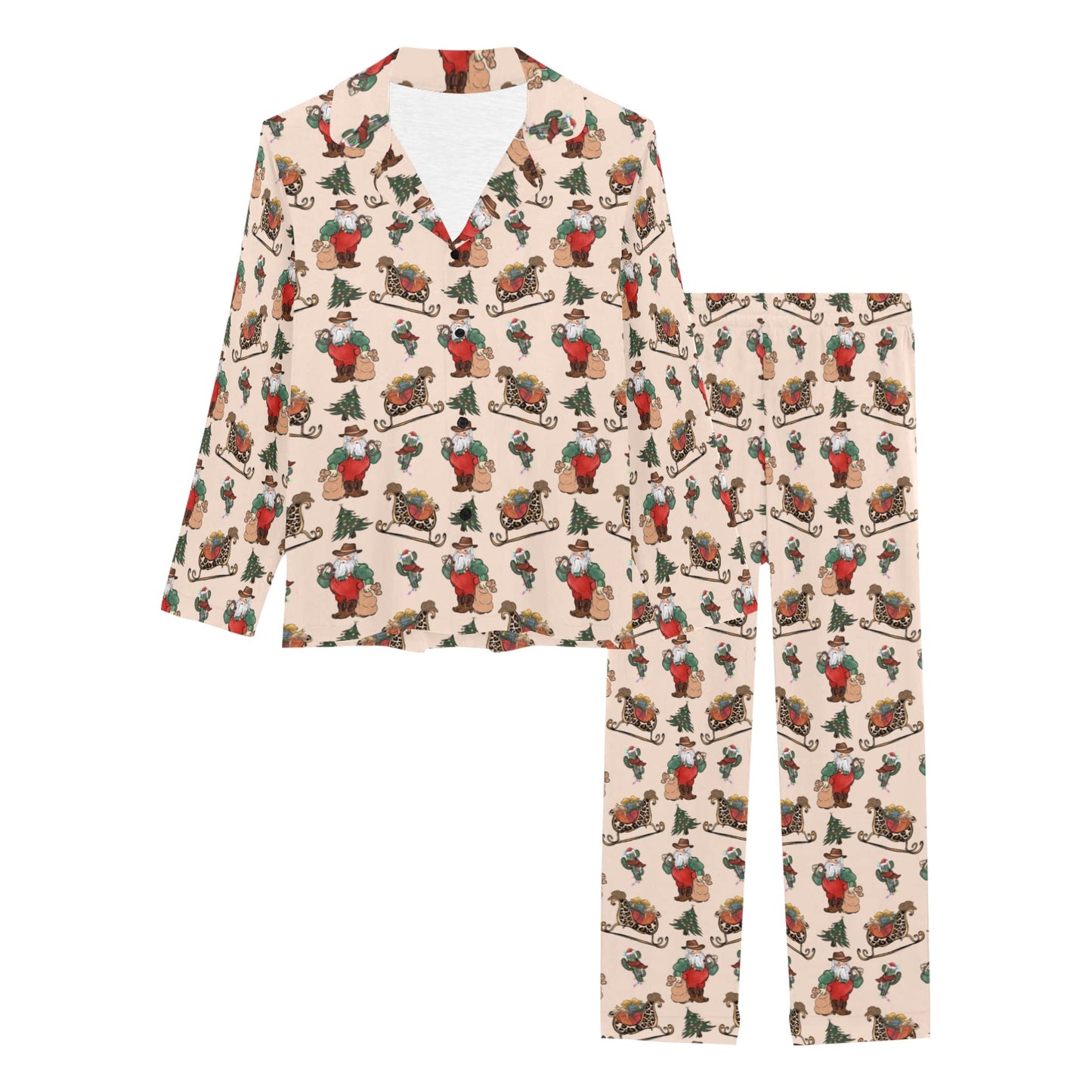 Santa's Sleigh Women's Western Pajamas