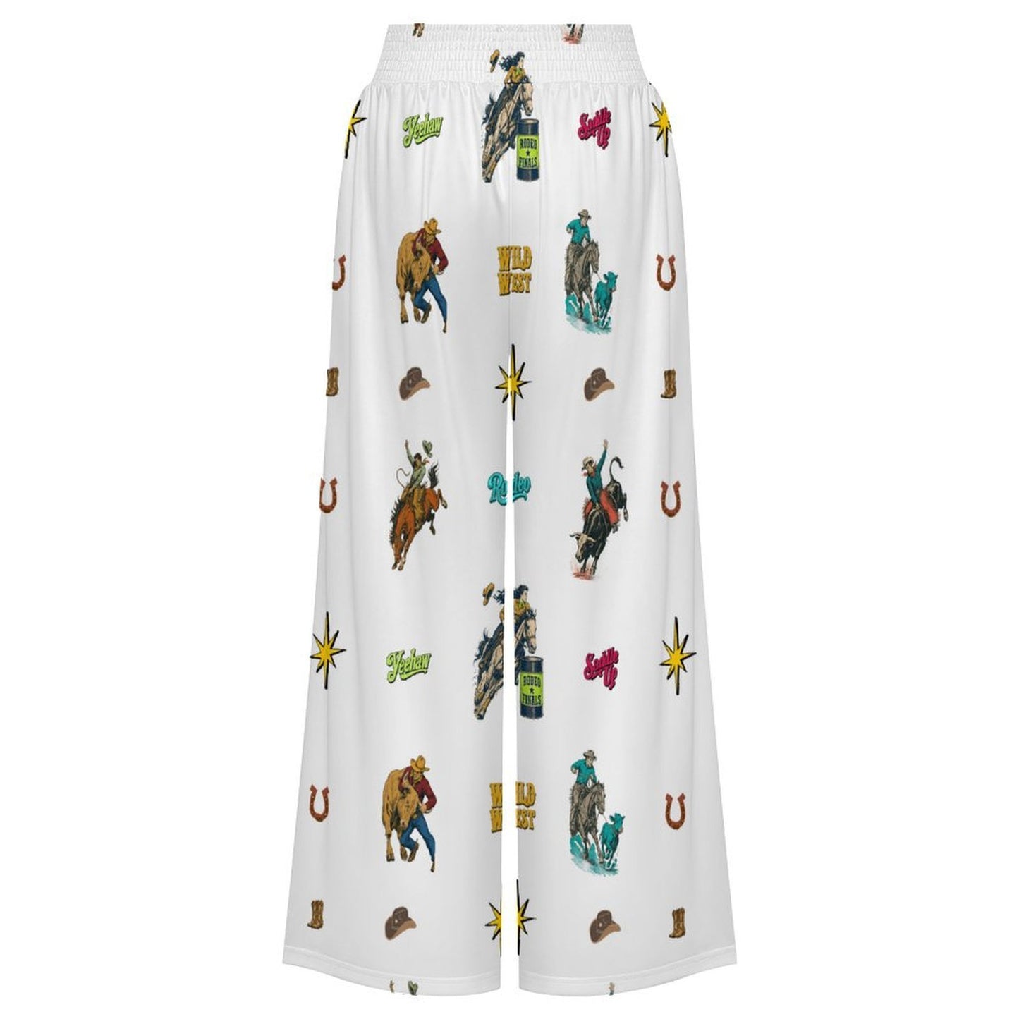 Baha Ranch The Last Roundup Rodeo High Waisted Wide Leg Pants