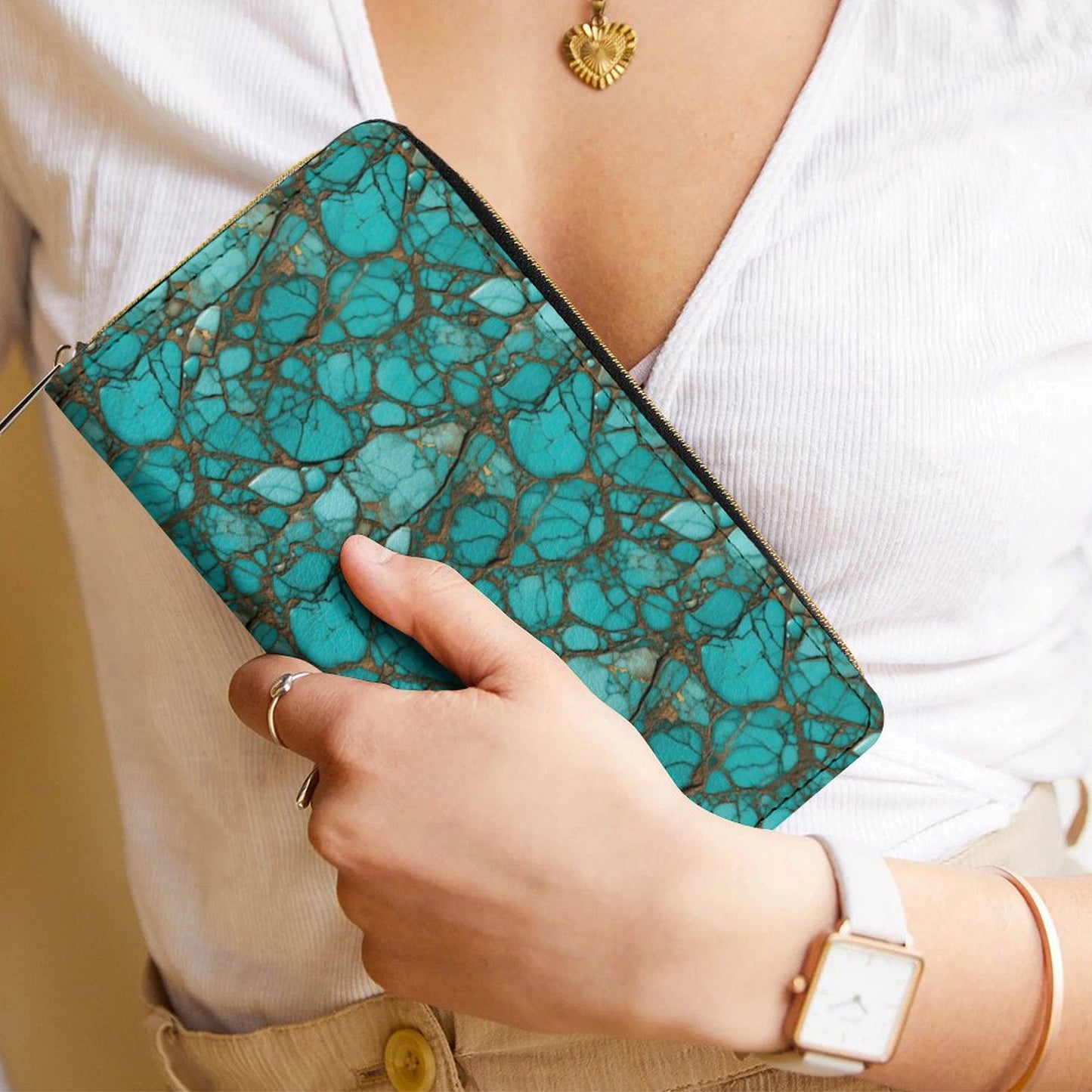 All Turquoise Western Wallet