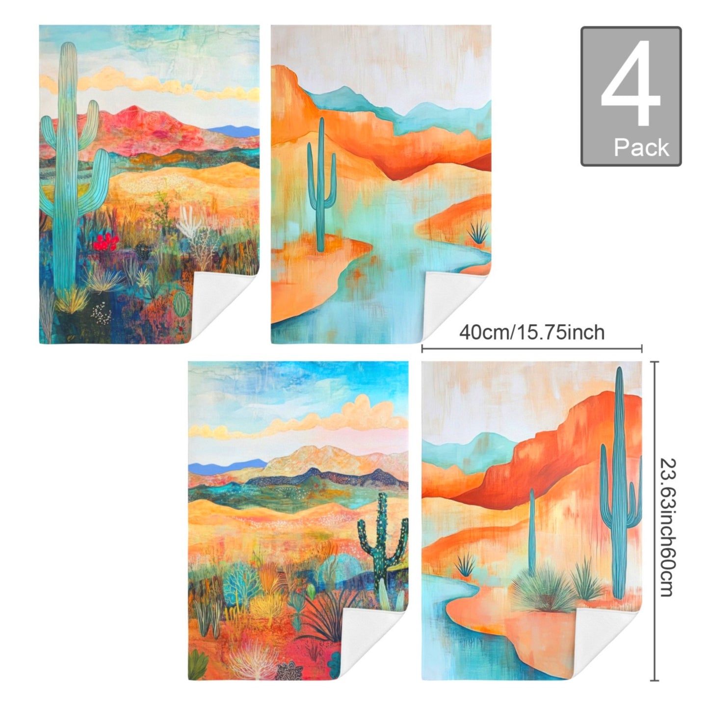 Desert Dreaming Set of 4 Kitchen Dish Towels Made in America