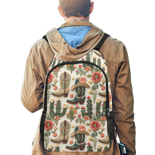 Floral Boots Cactus Backpack